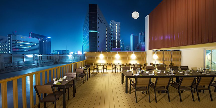 Rooftop terrace of the Tokyo Ideal Org